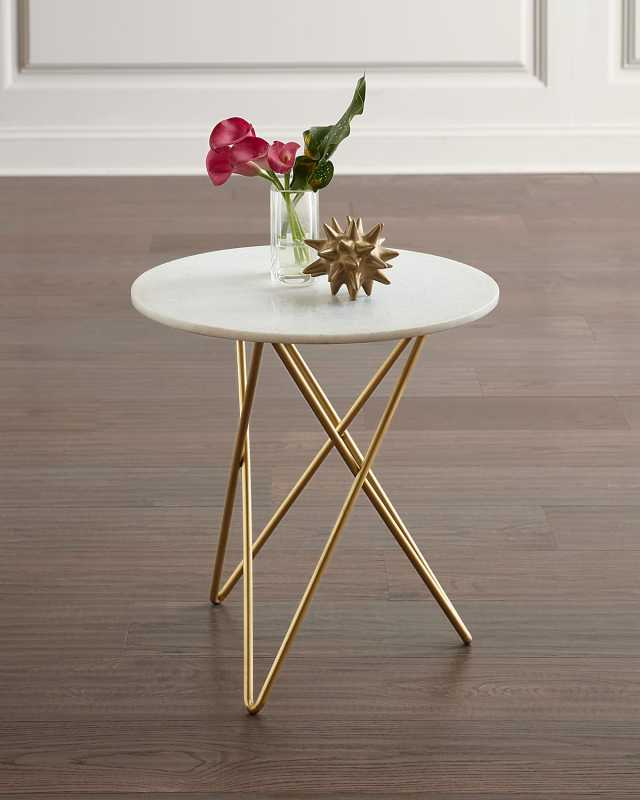 Galaxy White Marble Accent Table