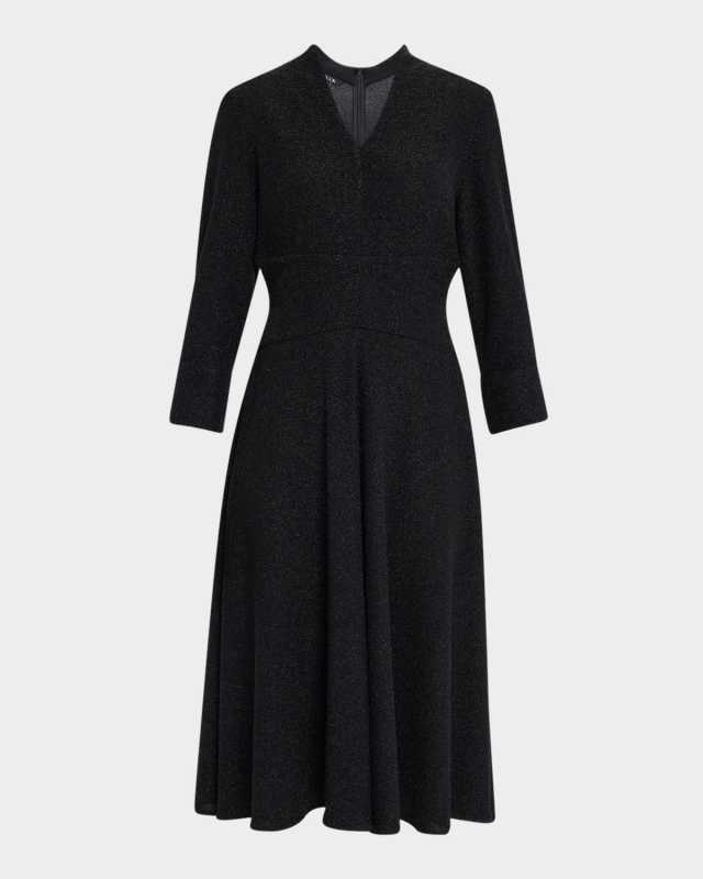 A-Line Sparkle Stretch Midi Dress
