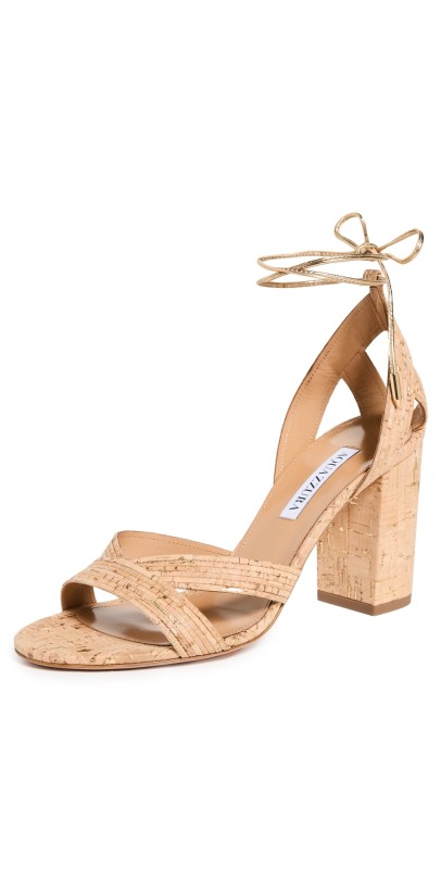 Aquazzura So Ari Sandals 85mm Natural/Gold
