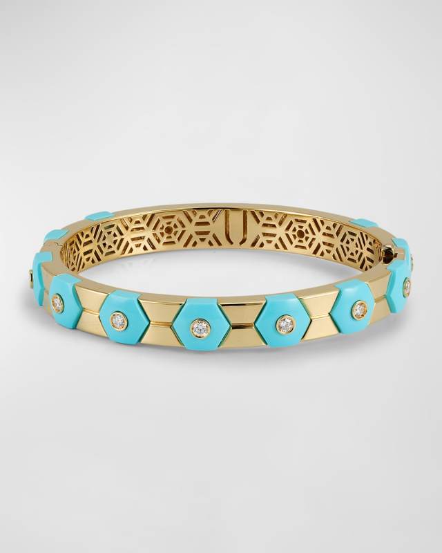 Baia Sommersa Bangle with Turquoise and Diamonds