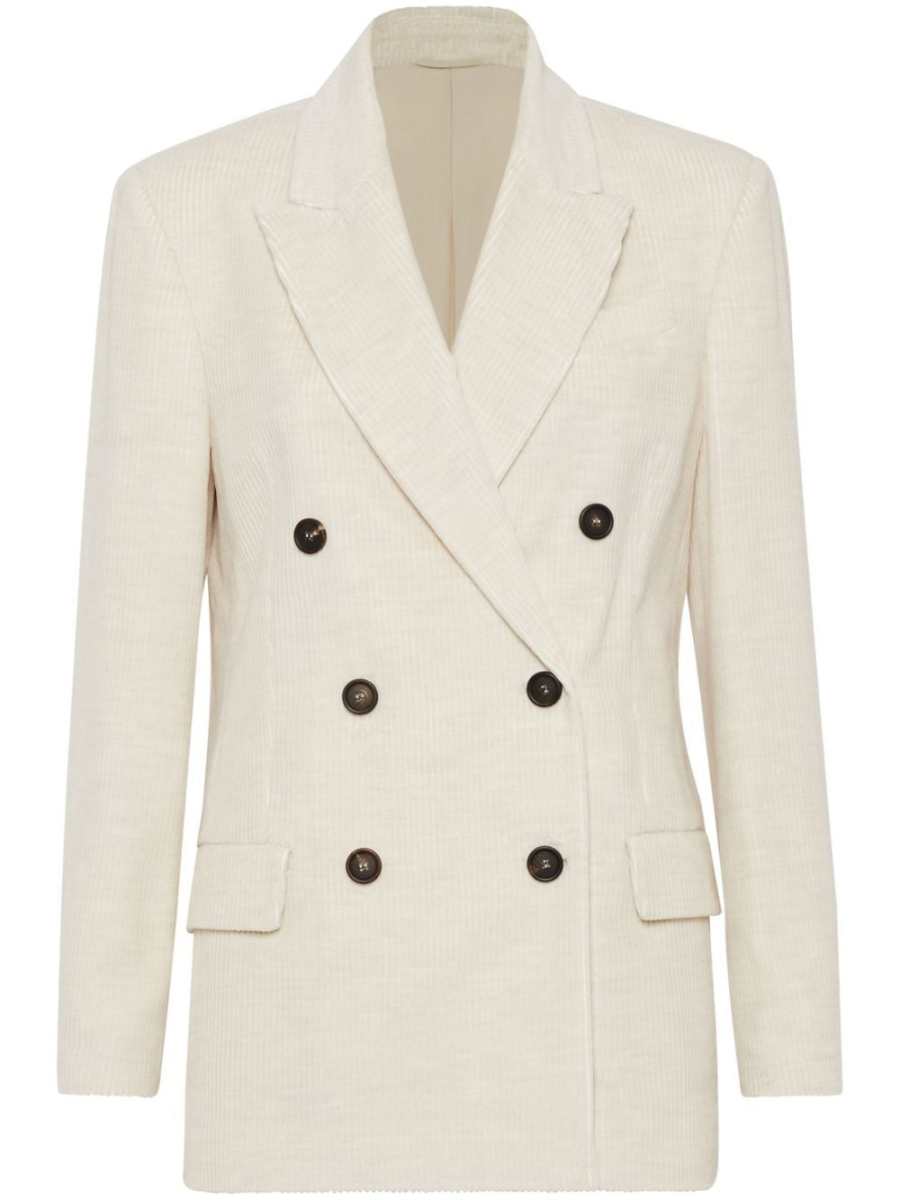 corduroy double-breasted blazer
