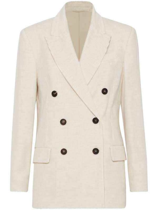 corduroy double-breasted blazer