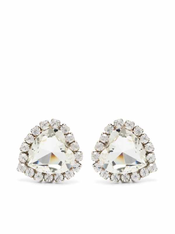 heart-motif crystal-embellished earrings