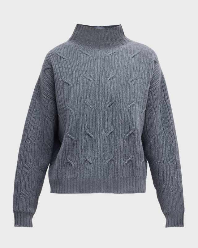 Cable-Knit Turtleneck Sweater