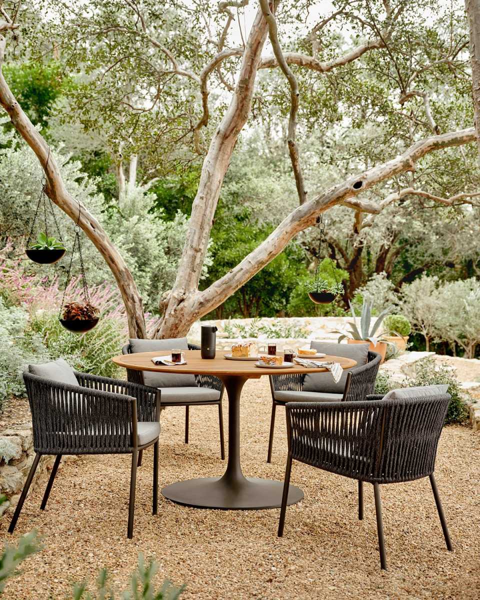 Reina Outdoor Dining Table, Natural Teak