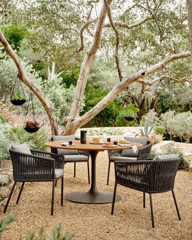 Reina Outdoor Dining Table, Natural Teak