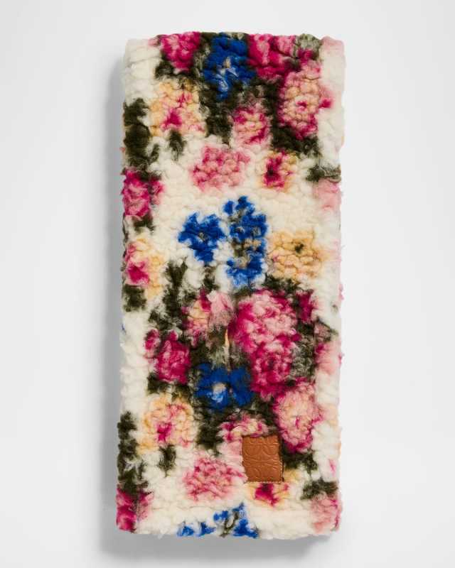 Floral-Print Wool Scarf