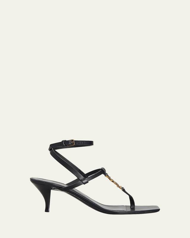 Vitti Leather YSL T-Strap Sandals