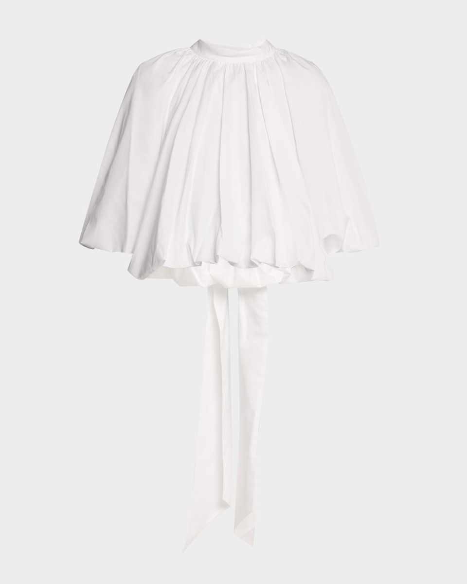 Puff Sleeve Back Bow Balloon Top