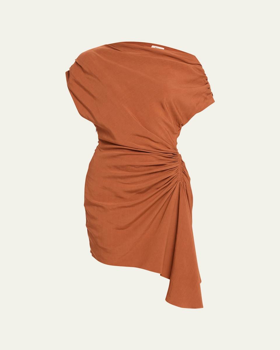 Poppy Ruched Off-The-Shoulder Mini Dress
