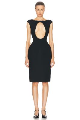 MIU MIU Natte Front Cut Out Midi Dress