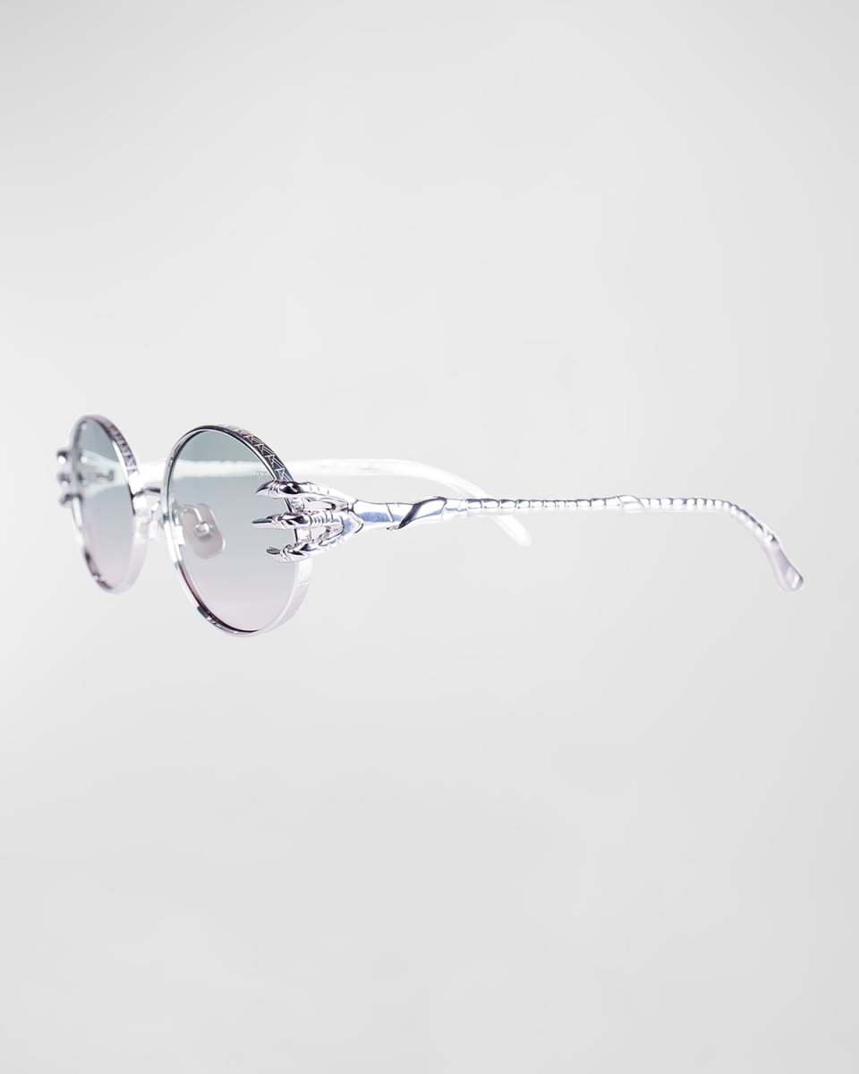 Claw Aventure Silver Titanium Oval Sunglasses