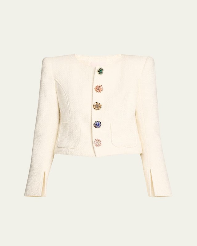 Randi Cropped Cotton Bouclé Jacket
