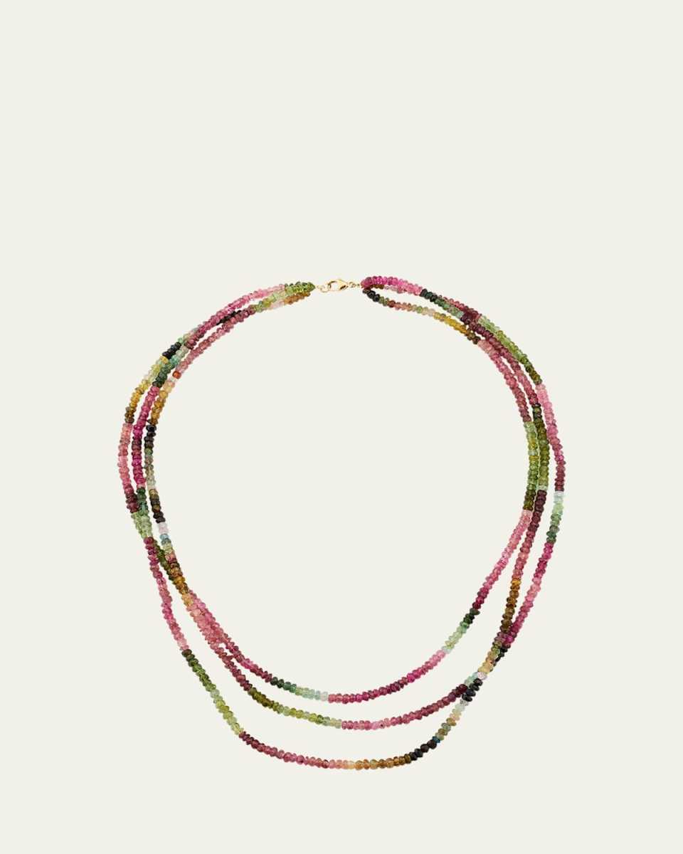 18K Yellow Gold and Tourmaline Triple-Layer Necklace