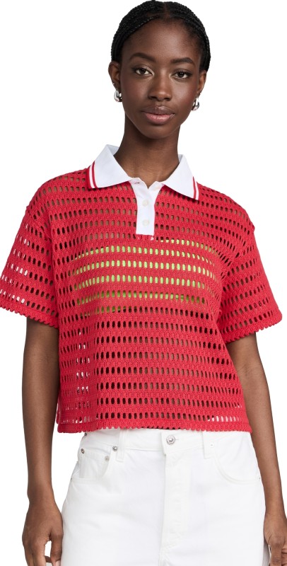 MSGM Collar Pullover Red