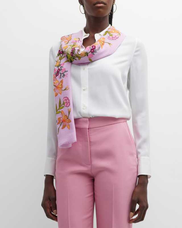 Vine Wool-Silk Scarf