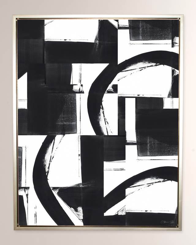 Entanglement No. 6 45x60 Vertical Canvas Giclee In Champagne Frame, Hand-Embellished