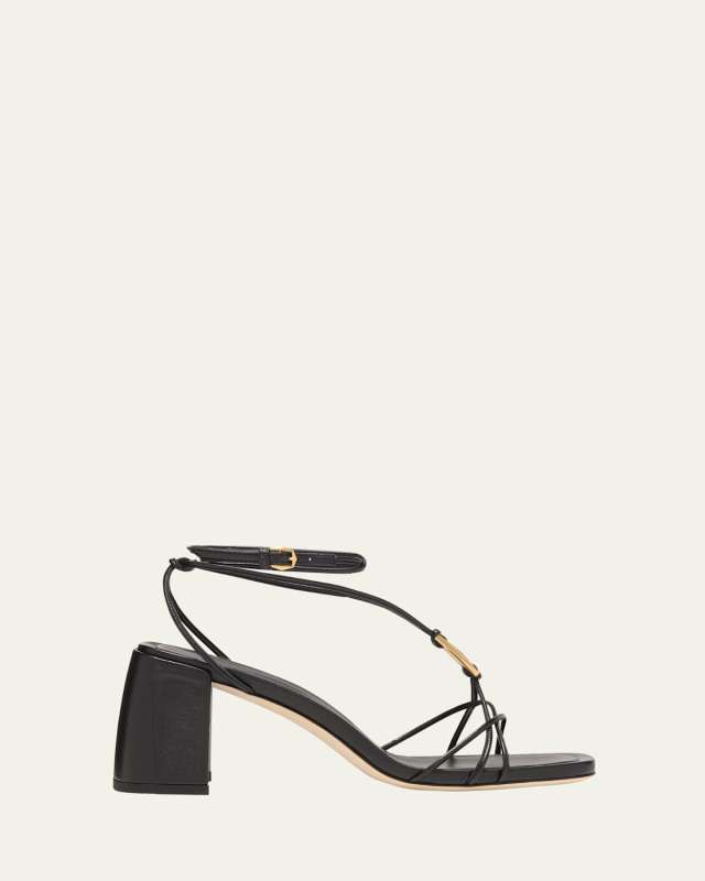 Onyxia Strappy Leather Ankle-Strap Sandals