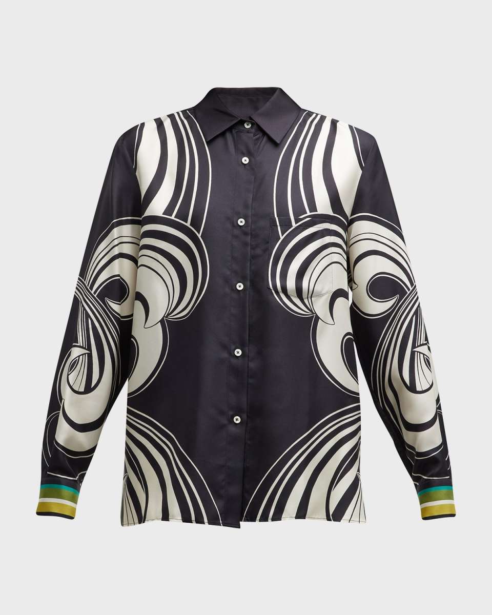 Boy Placee Button-Down Silk Shirt
