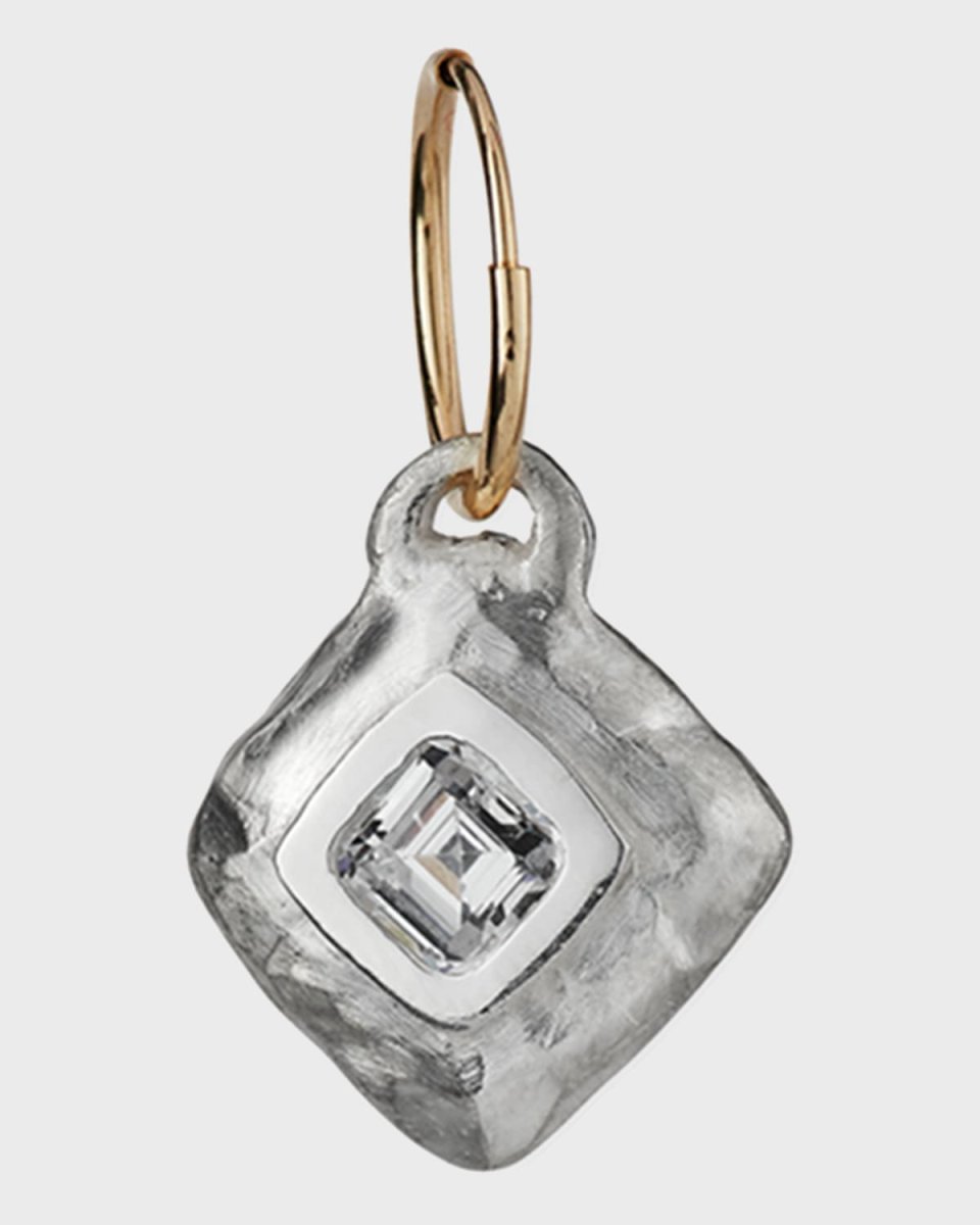 Diamond-Shaped Roma Cubic Zirconia Earring, Single