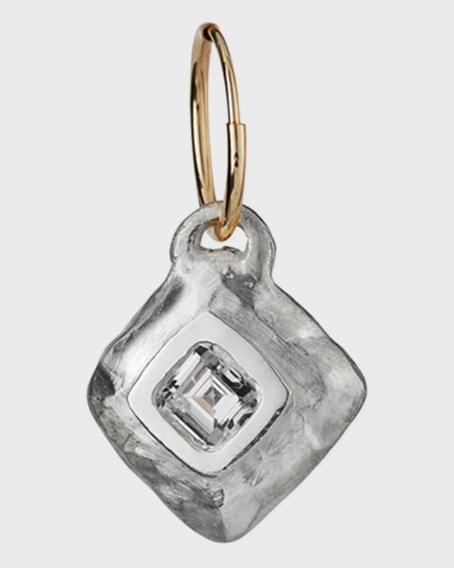 Diamond-Shaped Roma Cubic Zirconia Earring, Single