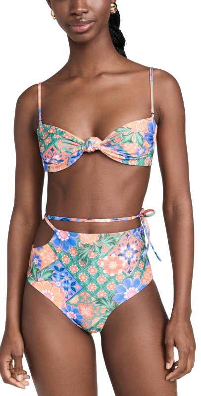 Agua Bendita Lucille Tile Bikini Top Multicolor