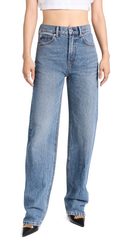 Alexander Wang Ez Relaxed Straight 5 Pocket Jeans Vintage Medium Indigo