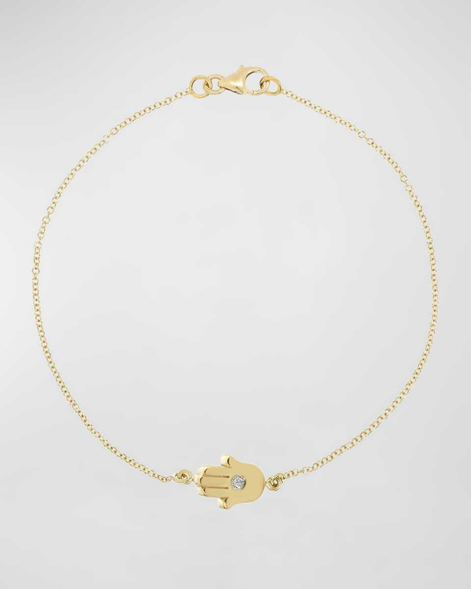 18k Mini Hamsa Bracelet with Diamond