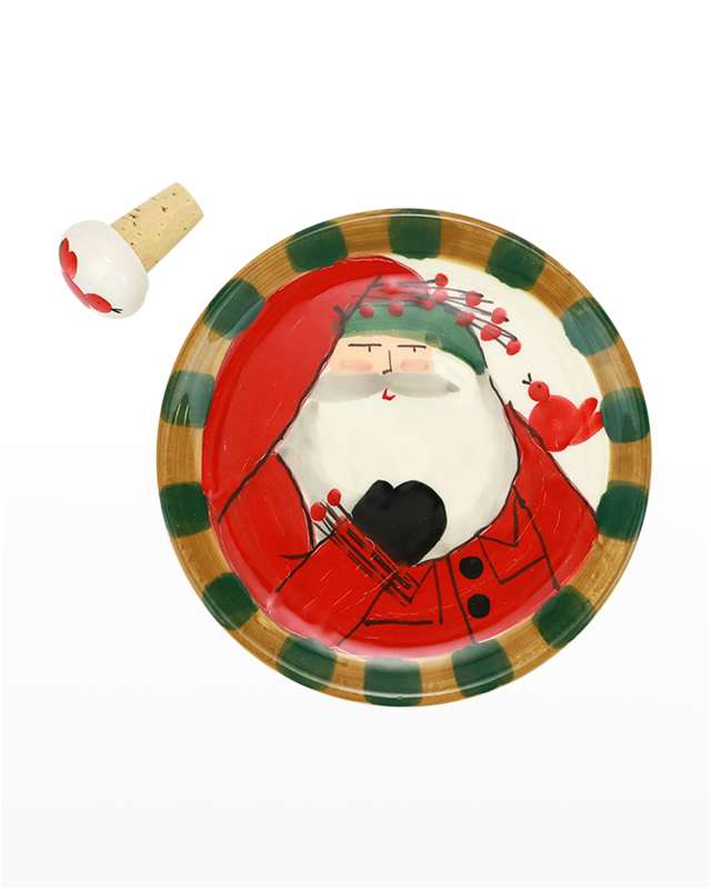 Old St. Nick Canape Plate w/ Cork Stopper