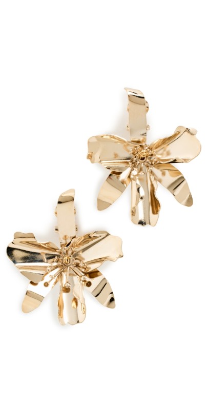 Carolina Herrera Small Orchid Earrings Gold