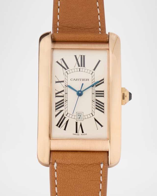 Cartier Tank Americaine 18K Rose Gold 27x45mm Vintage Watch