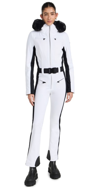 Goldbergh Parry Ski Jumpsuit Faux Border White