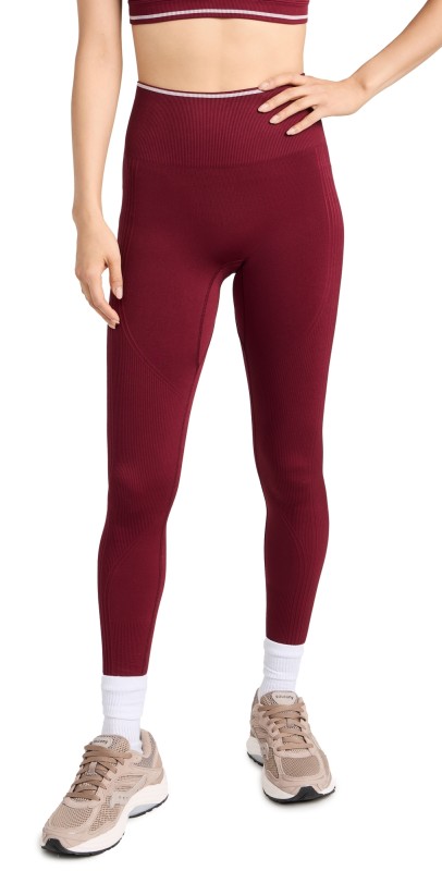 ALALA Barre Seamless Tights Garnet/White