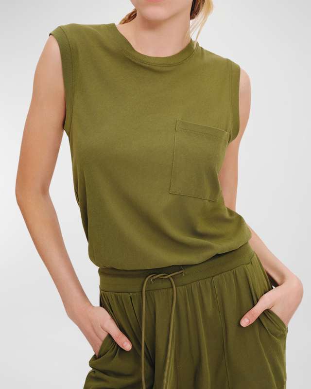 High Torsion Sleeveless Jumpsuit