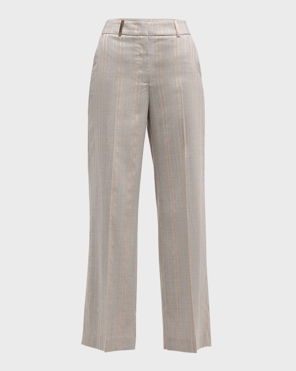 Straight-Leg Striped Pants