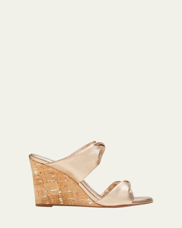 Twist Metallic Dual Band Wedge Sandals