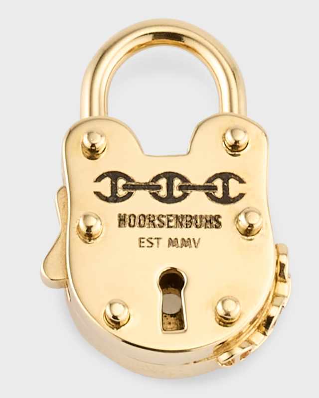 18K Yellow Gold 30MM Padlock Pendant
