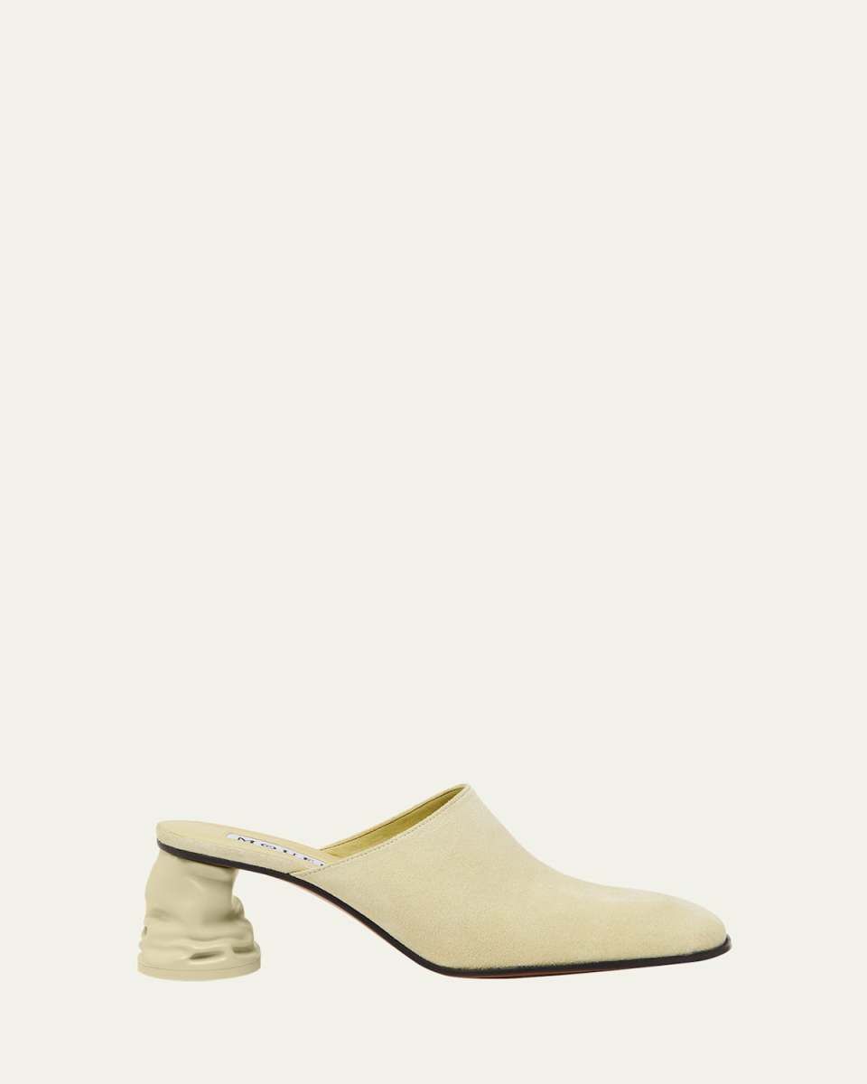 Suede Block-Heel Mules