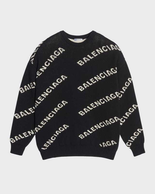 Jacquard Logo Crewneck