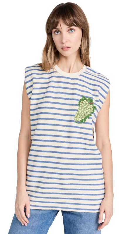 JW Anderson Grape Sleeveless T-Shirt Natural/Blue