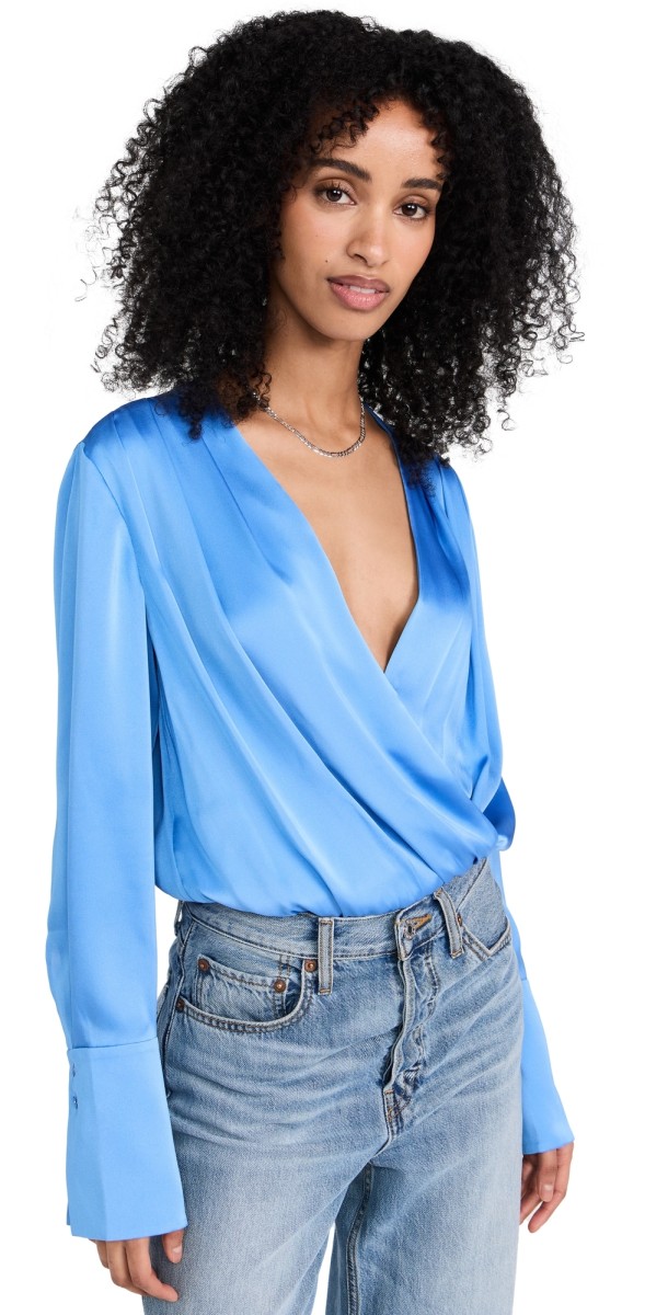 Favorite Daughter The Date Blouse Thong Bodysuit Provence