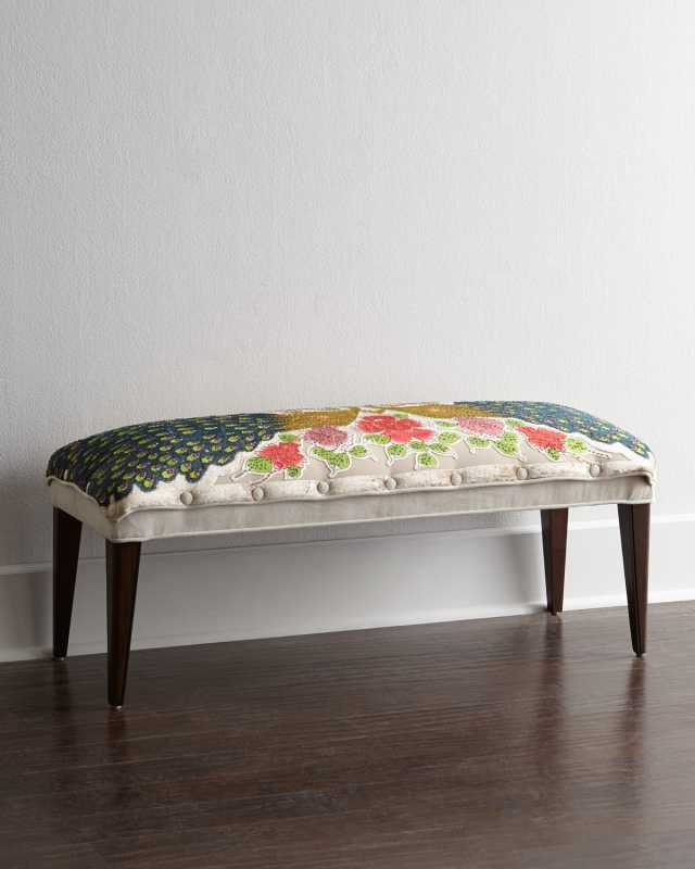 Cream Peacock Bench, 42"