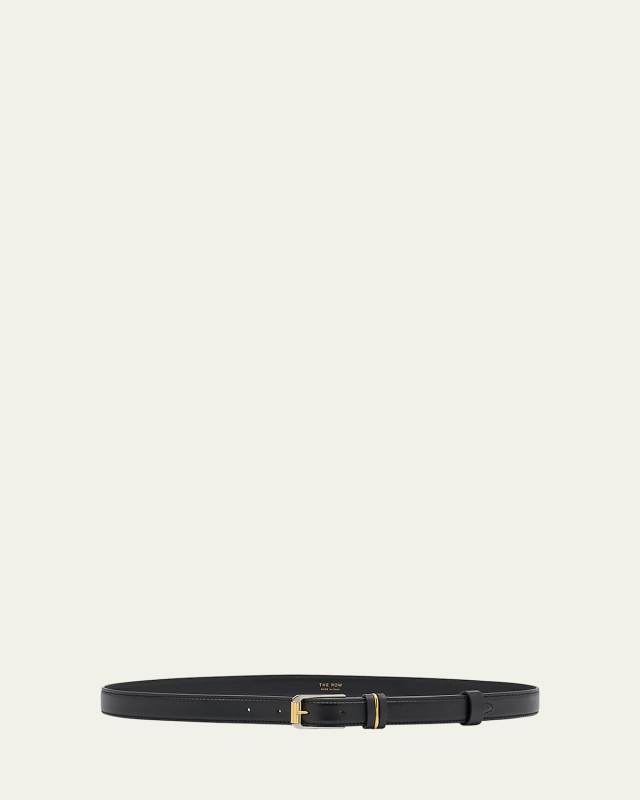 Metallic Loop Small Leather Belt