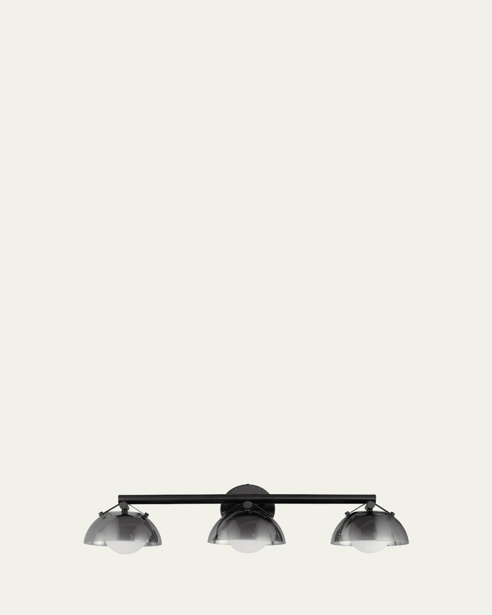 Mat Sanders Design from Studio M Domain 3-Light Bath Vanity - Smoke/Matte Black