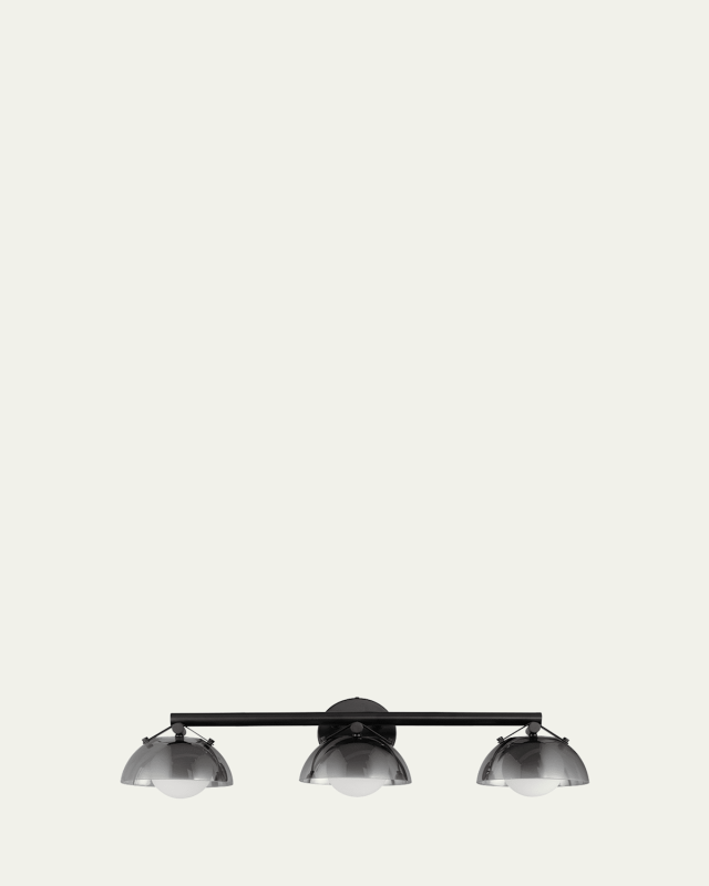 Mat Sanders Design from Studio M Domain 3-Light Bath Vanity - Smoke/Matte Black