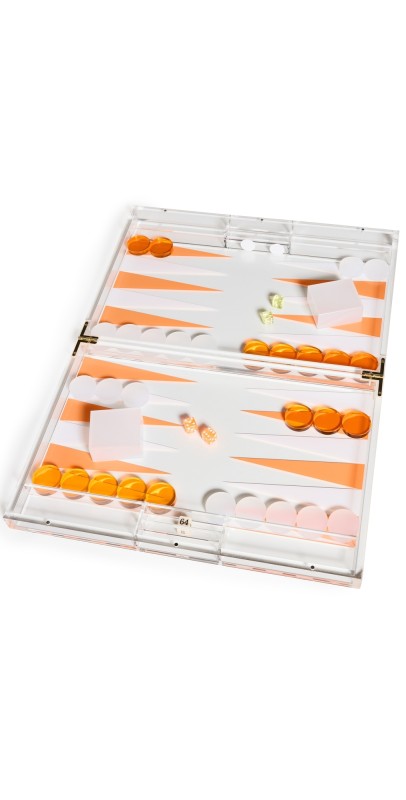 Tizo Design 18" Lucite Backgammon Orange Set Orange One Size