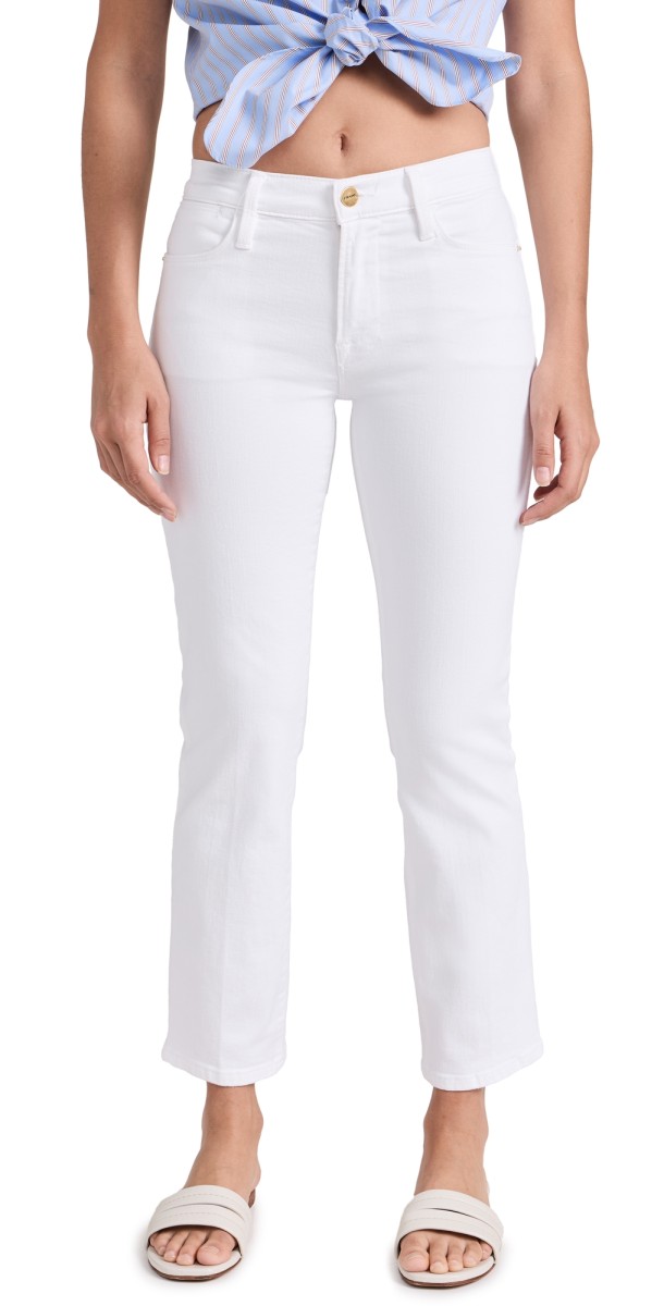FRAME Le High Straight Jeans Blanc