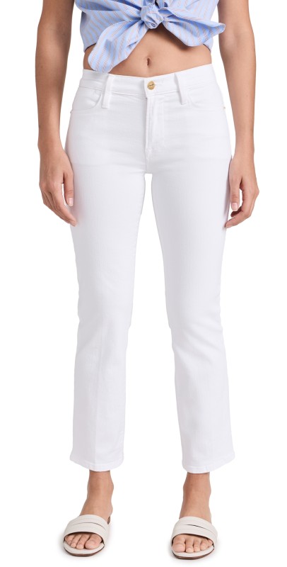 FRAME Le High Straight Jeans Blanc