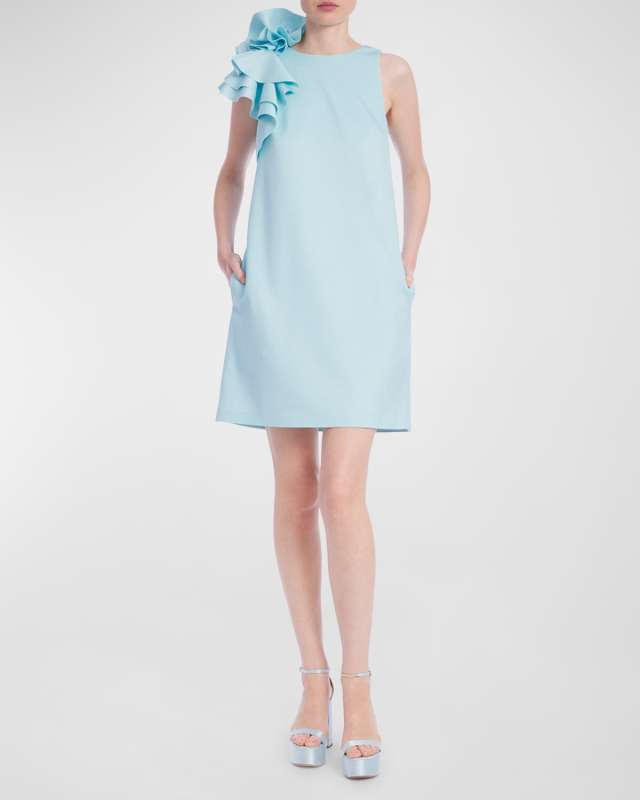 Sleeveless Ruffle Mini Shift Dress