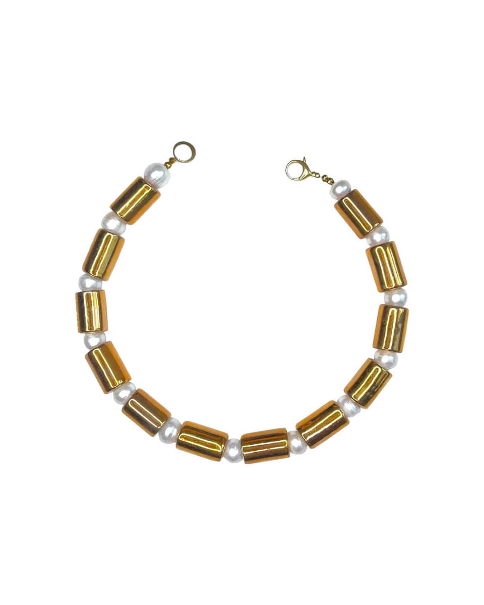 Karat and Pearl Sundry Necklac
